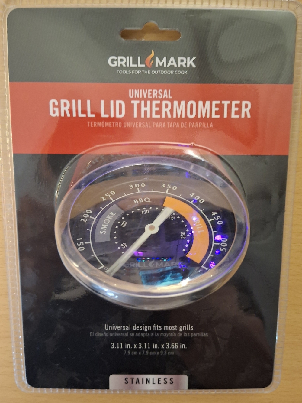 Grill Mark Universal Grill Lid Thermometer Stainless Steel 8084130